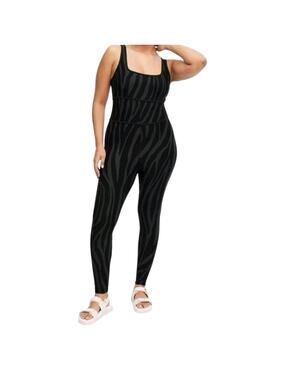 Diane von Furstenberg x Target Black Gray Racerback Tonal Zebra Jumpsuit Size XL